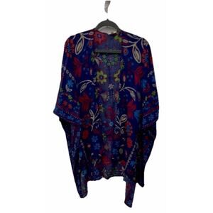 Easel Los Angeles Open Kimono Floral Large Long Bohemian Relaxed Vibrant Colors
